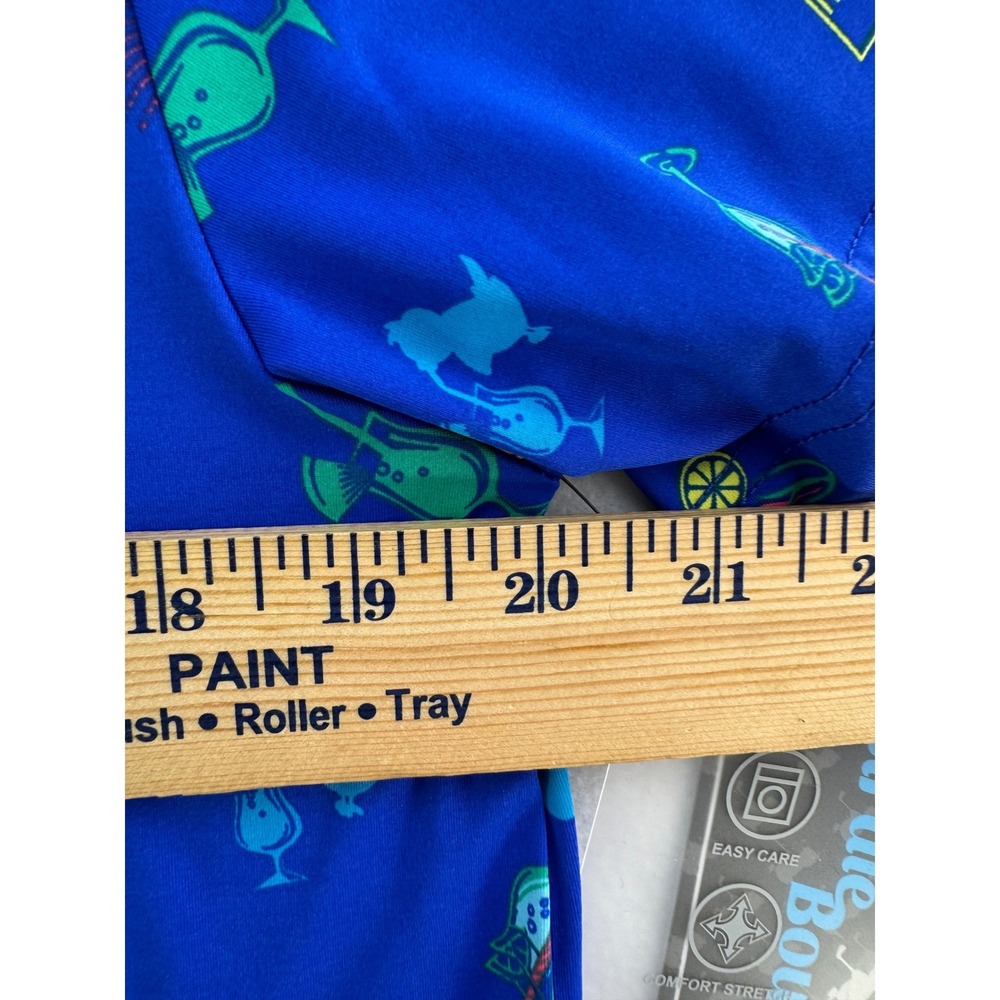 Birdie & Bound Mens Blue Cocktail Print Golf Polo Shirt Size S P CH - Picture 7 of 16
